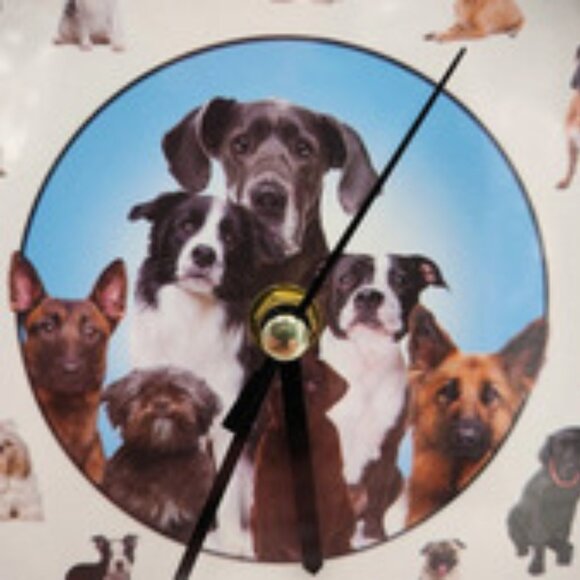 COPY~ Mark Feldstein's Barking Dog Sounds 8-inch Clock, Black, 12 Popular Breeds - Picture 3 of 14